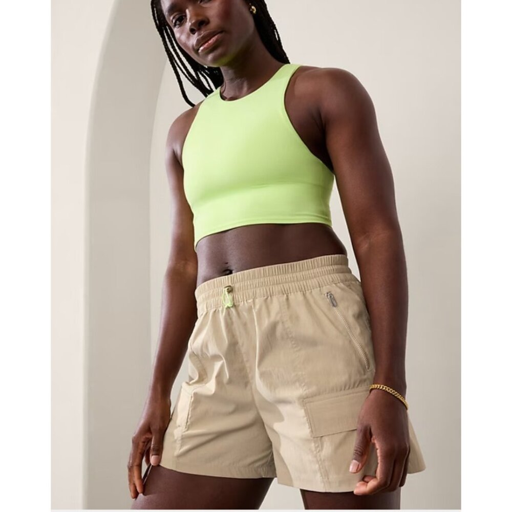 Athleta M Cascade Cargo Poplin Short Medium Oak - Picture 4 of 5